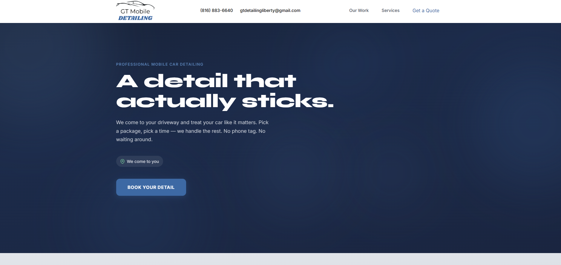 GT Detailing Liberty website by Velcrest Studio